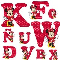 disney minnie mouse a z 26 english letters heat transfer clothing patch iron on patches for clothing brand diy women t shirt
