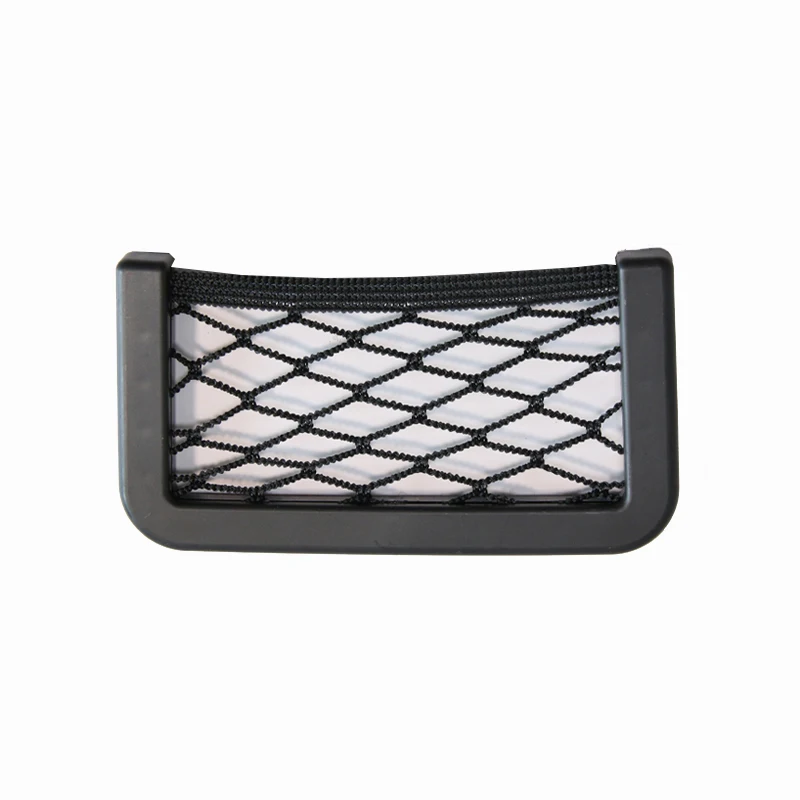 

Hot sale Car seat side storage network bag PP Polyester adhesive Vehicle Elastic Mesh Storage Net pocket organizer phone holder