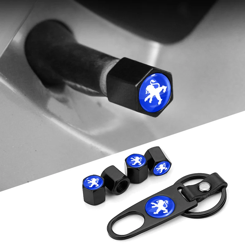 

4Pcs Metal Car Wheel Tire Valve Caps Tyre Rim Stem Cover for Peugeot 206 308 407 408 508 RCZ 208 3008 2008 207 307 Accessories
