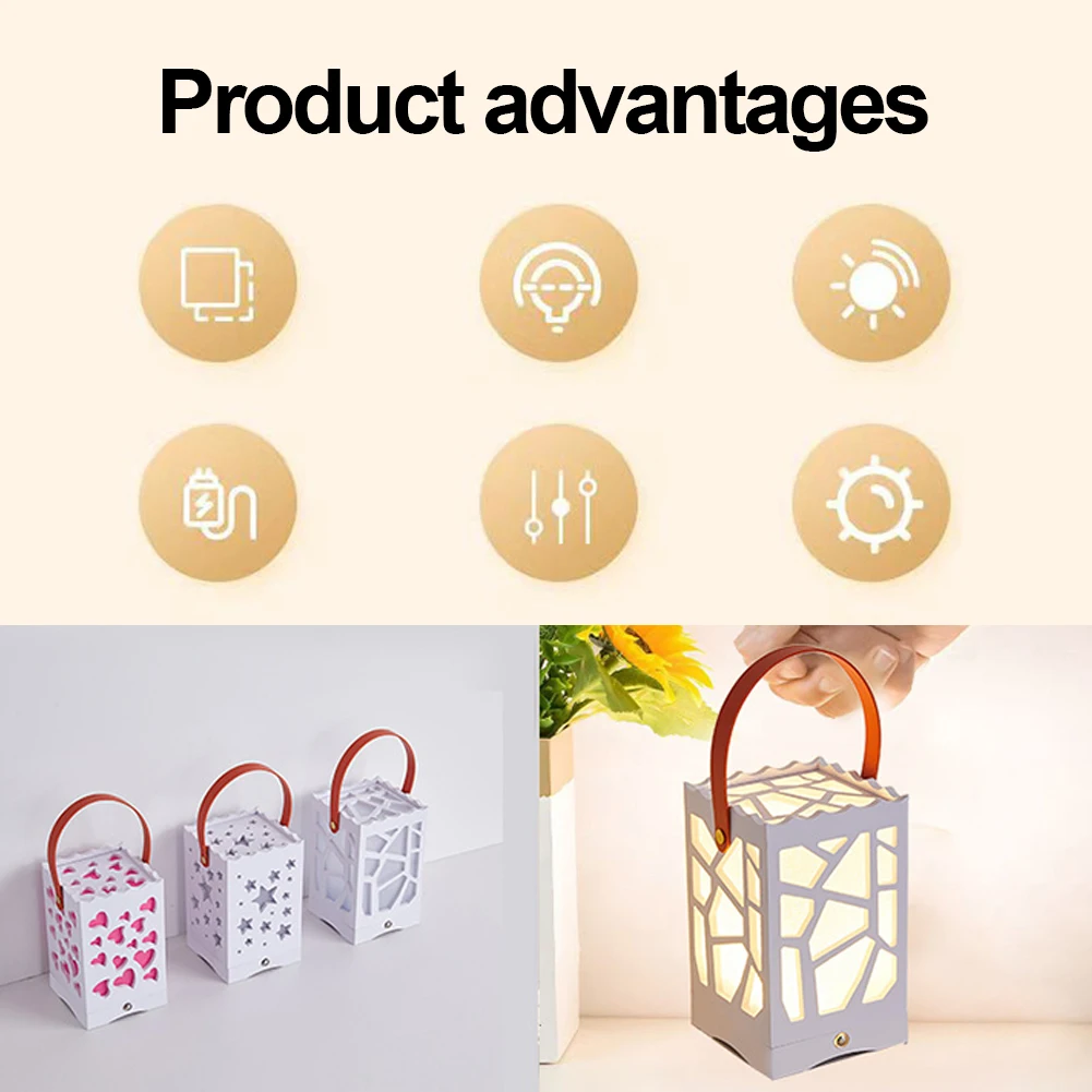 Настольная лампа полая настольная с сенсорным управлением прикроватная