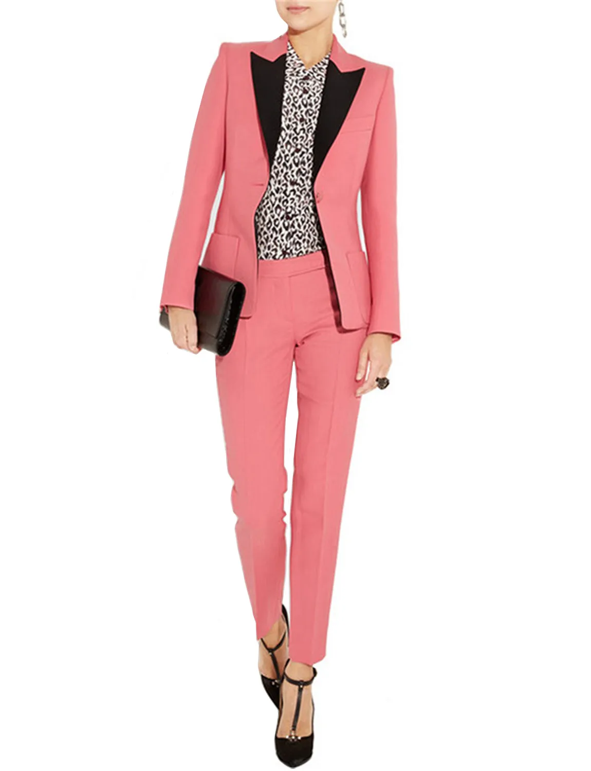 

Women's Suits Slim 2 Pieces Blazer One Button Tuxedo Pants & Jacket Set Prom