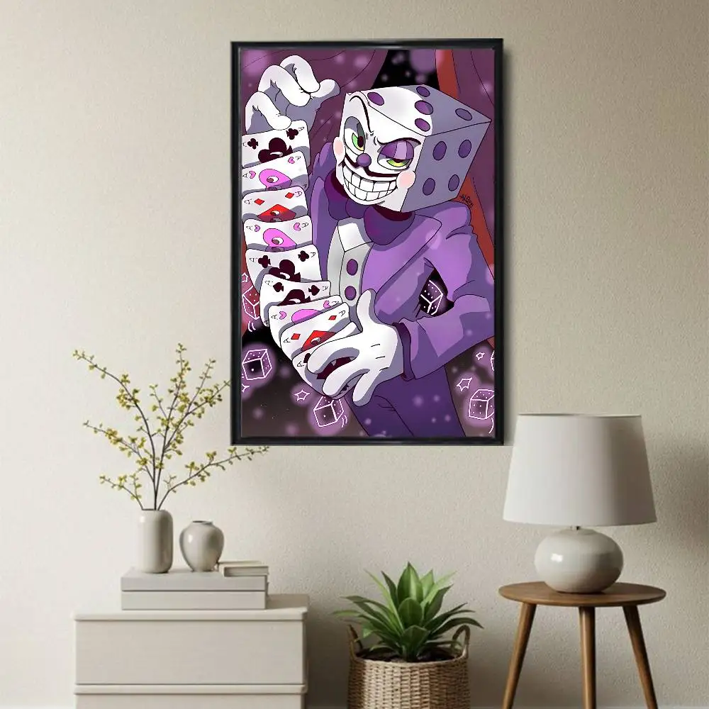 Фото Постер с изображением персонажа Cuphead из игры Chef Saltbaker King Dice, модный настенный декор для офиса или бара, лучший подарок, наклейка, напечатанная на полипропиленовой бумаге №2
