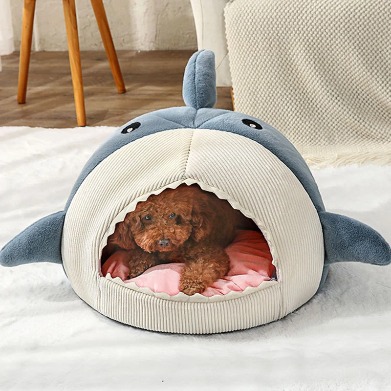 Новая полузакрытая кровать для акулы S/M/L теплый коврик кошек удобная Nesk дома