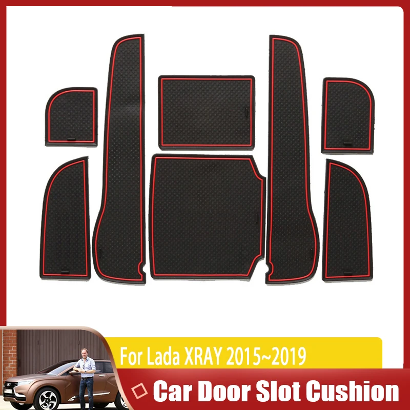 

Car Door Groove Mat For Lada XRAY 2015~2019 2016 2017 2018 Auto Anti-dirty Mat Slot Hole Pad Rubber Coaster Car Accessories 2015