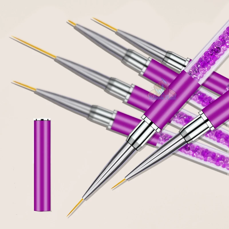 

Nail Art Metal Crystal Liner Brush Lines Stripes Flower Grid Painting Drawing Brush Manicure Tools