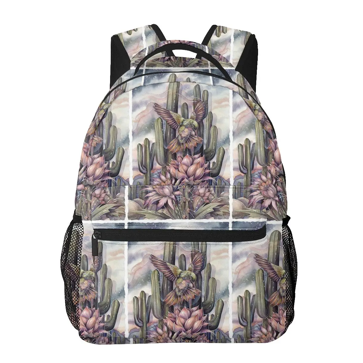 

2022Women Shoulder Bag Hummingbird Standing On A Cactus Fashion School Bag For Teenage Girl Backpacks Travel Bag