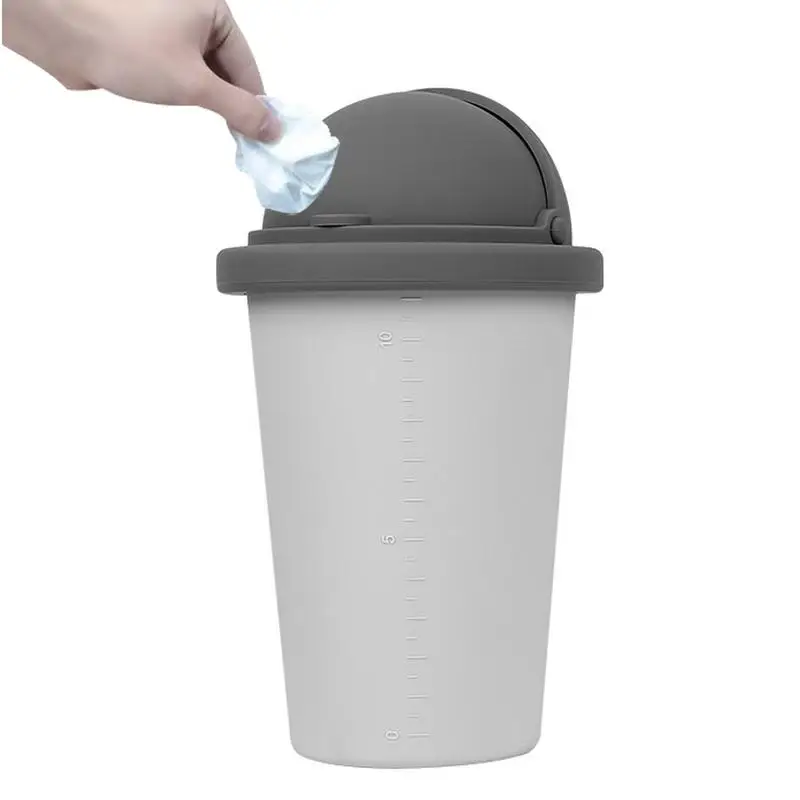 

Автомобильная мусорная корзина, мусорная мини-корзина, мини-автомобильные аксессуары с крышкой, маленькие аксессуары для хранения и организации, черный/серый