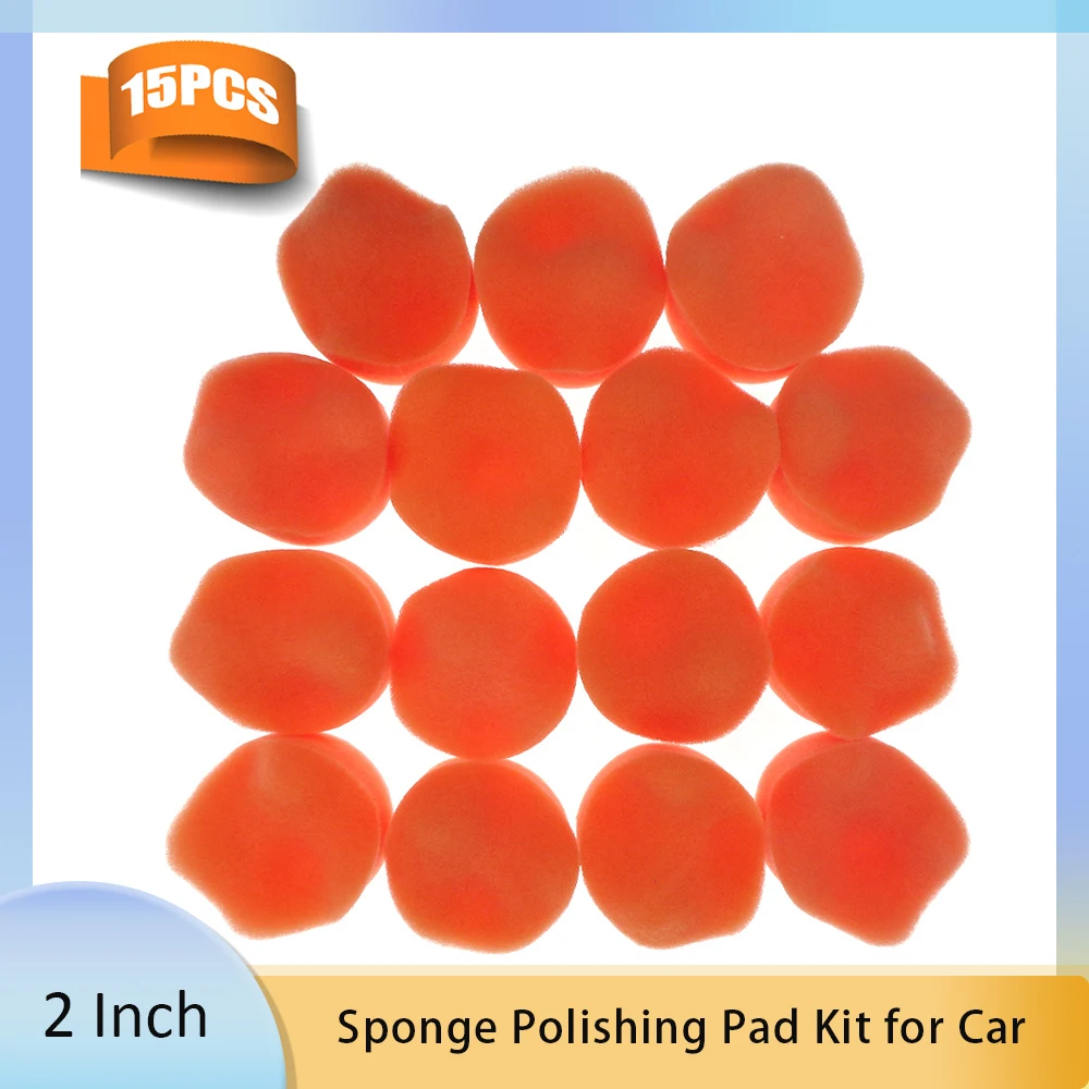 

15pcs 2 Inch Car Polishing Pads Sponge Polishing Pad Kit for Car Mirror Buffer Car Care Beauty Kit Cleaning Waxing