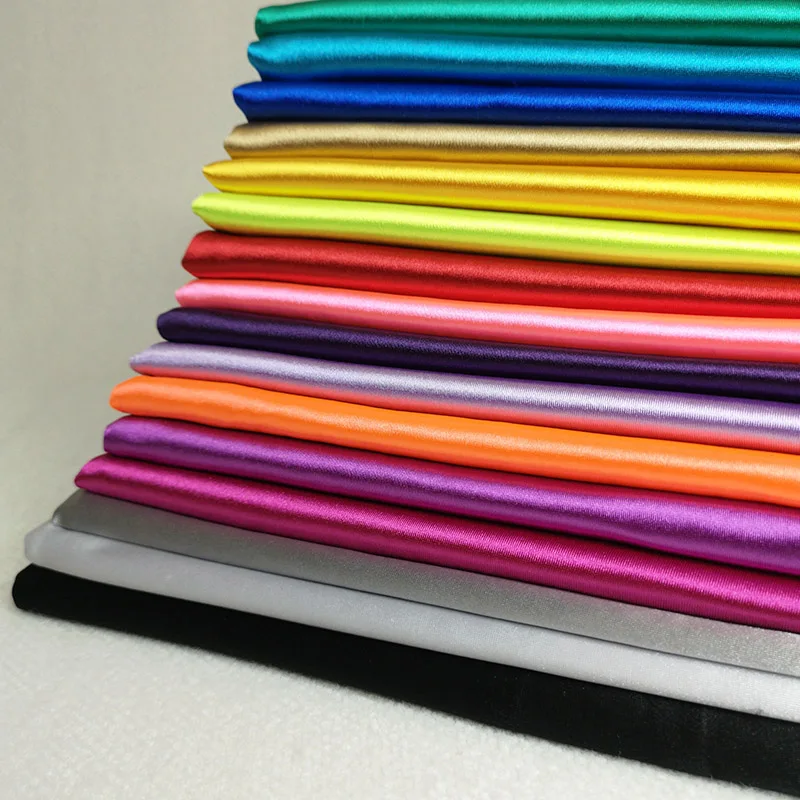 Яркая блестящая стрейчевая атласная ткань спандекс лайкра для танцевальных