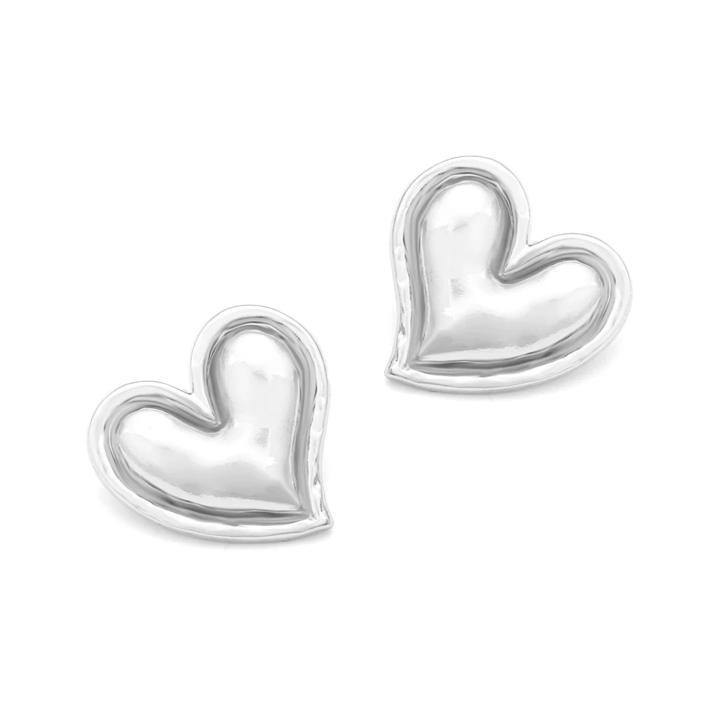 Крупные серьги в виде сердца из сплава роскошном стиле