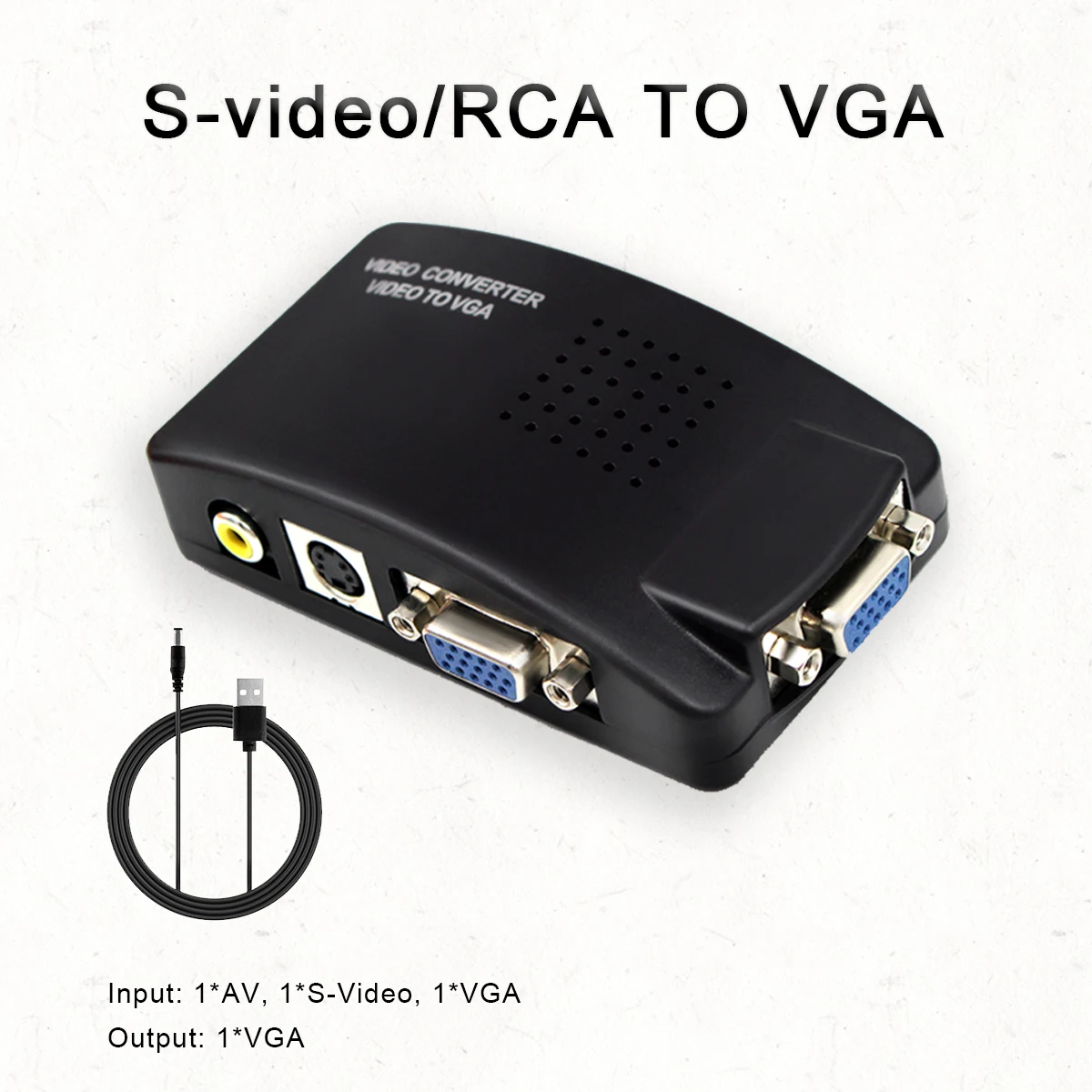 Адаптер RCA-VGA преобразователь композитного витамина AV S-Video RCA VGA с гнездом
