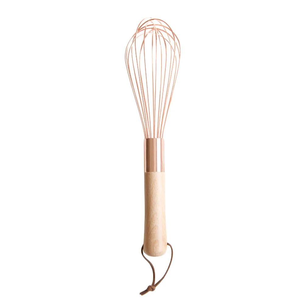 

Whisks for Cooking, Stainless Steel Kitchen Tool Egg Whisk with Wood Handle for Blending Whisking Beating Stirring- Size