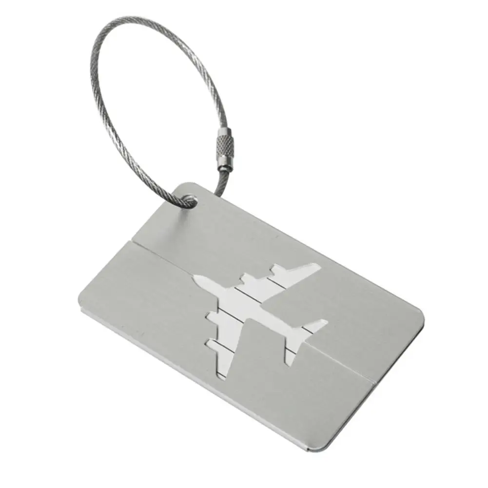 1PCS Women Simple Metal Luggage Tags Men Suitcase Dentifier Name Label Tag Holiday Airplane Travel Accessories Aluminium Alloy