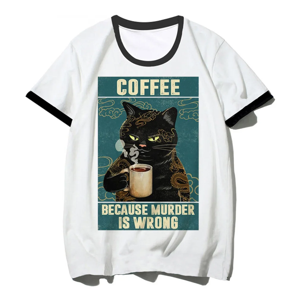 

funny cat top women Japanese harajuku designer Tee girl graphic clothes