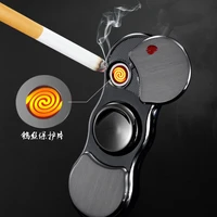 fidget spinner rechargeable lighter creative induction colorful light windproof cigarette lighter for men to play
