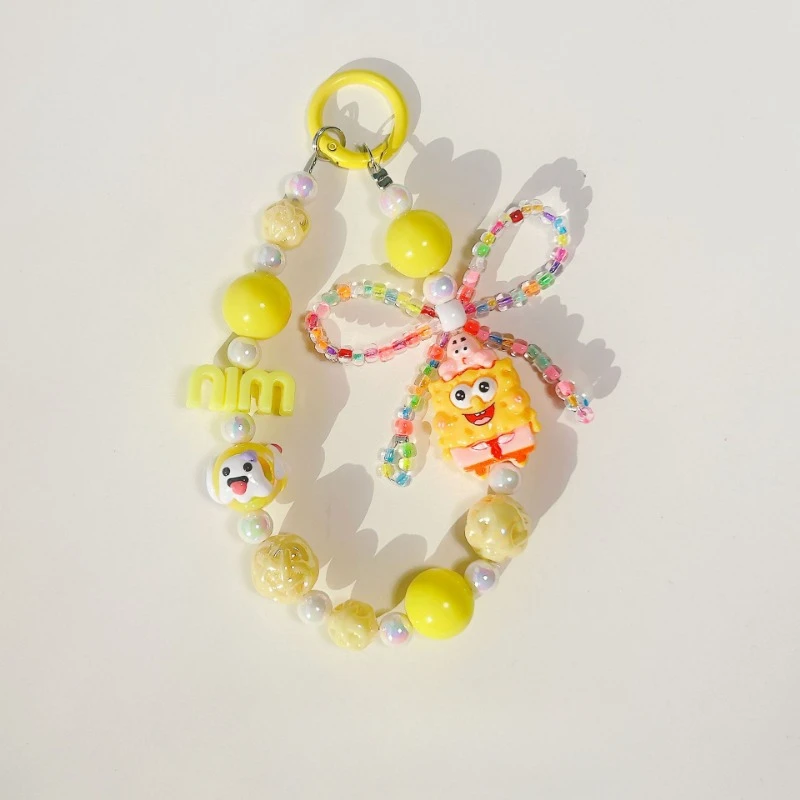 Губка Боб цепочка для сотового телефона подвеска на запястье милый кулон из