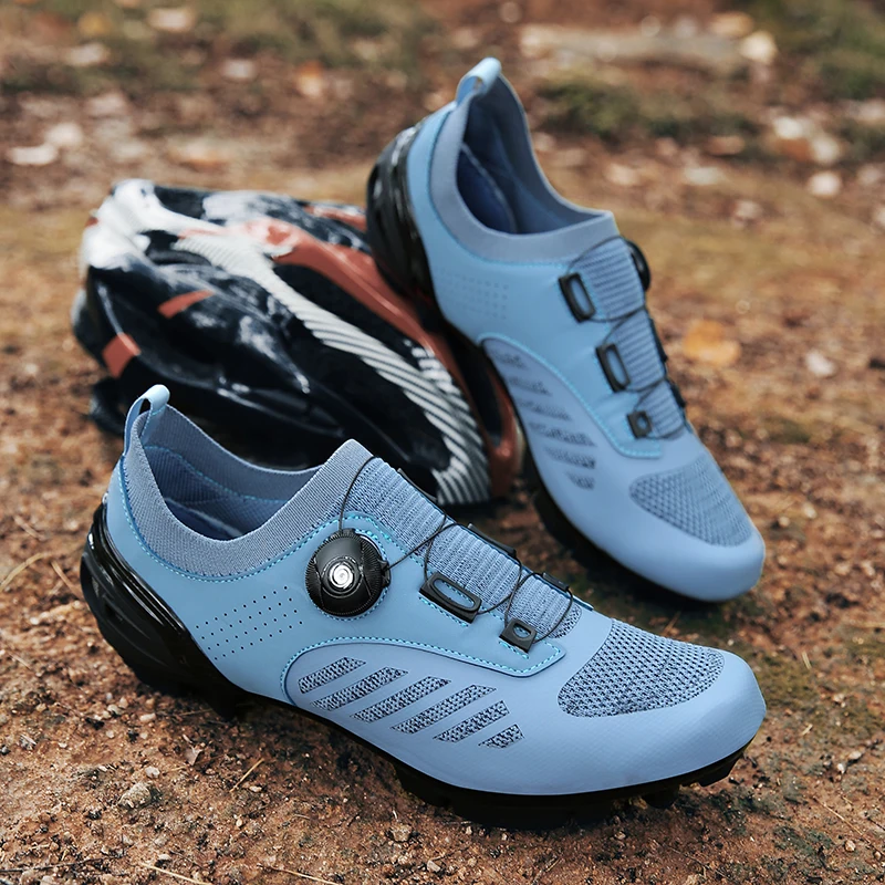 MTB cycling shoes Sneaker blue Professional Bike Breathable Bicycle Racing Self-Locking Shoes Road cycling shoes Speed Sneakers