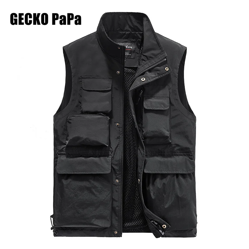 

Fashion Men's Summer Outdoor Fishing Tactical Jacket Multi-pocket Breathable Quick Dry Men Sleeveless Vests Jackets