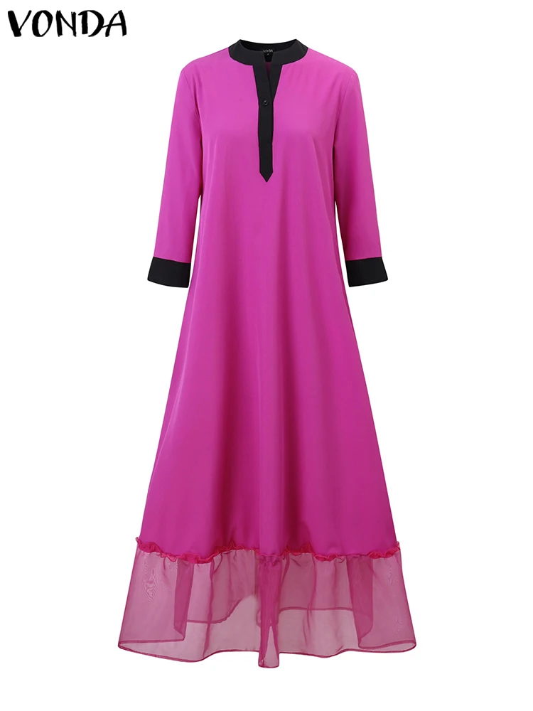 Длинное платье-макси с рукавом 3/4 в богемном стиле