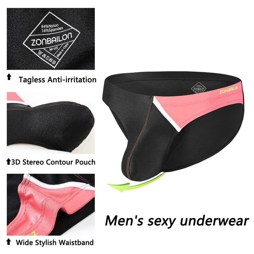 Low Rise Men Nylon Soft Comfortable Underwear Men's Sexy Bikini Briefs Splicing Multiple Combination