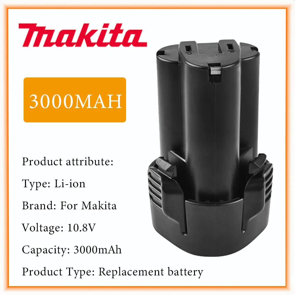 

3.0Ah BL1013 10.8V Li- ion rechargeable battery replacement Makita Power Tools BL1014 TD090D DF030D DF330D MUS052D