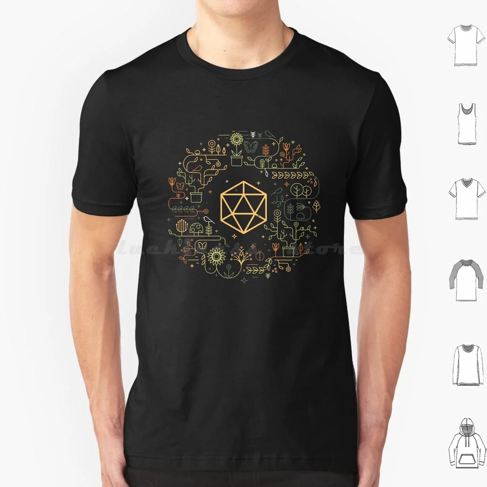Фото Футболка Polyhedral D20 Dice Of The Druid Minimalist Tabletop Rpg Addict, большой размер, 100% хлопок, с изображением кубиков D&D D20, D20 Druid, D&D №1