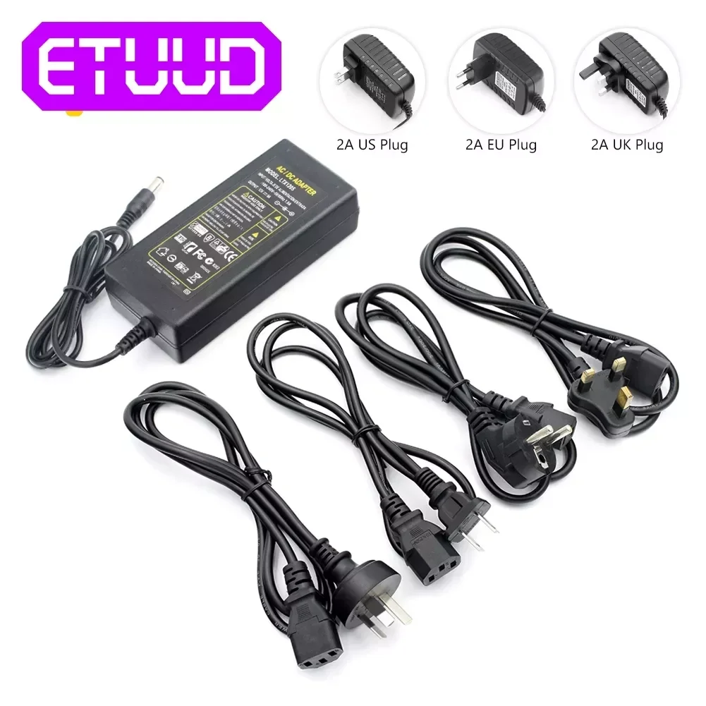 

110-240V DC 12V 5A Power Adapter Supply Charger adapter Eu Us UK AU Plug for LED Strip Lights Surveillance Camera