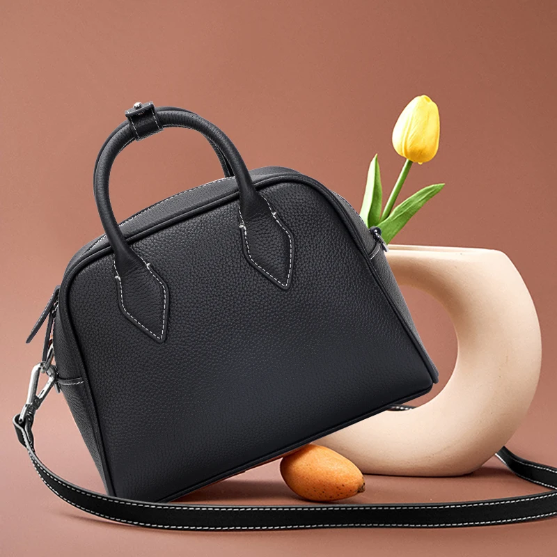 

Новинка 2023 Премиум ручная женская сумка из воловьей кожи с узором Личи, сумка через плечо на одно плечо