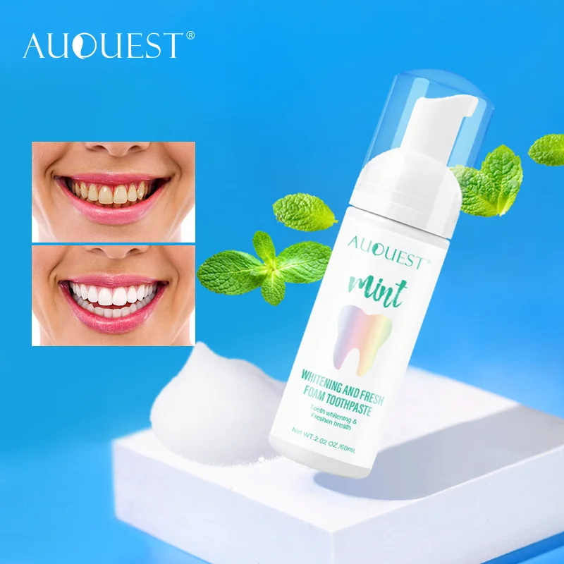 

New Mint Mousse Foam Toothpaste Teeth Whitening Stain Removal Mouth Breathing Freshener Tooth Cleaning Care Toothpaste 60ml