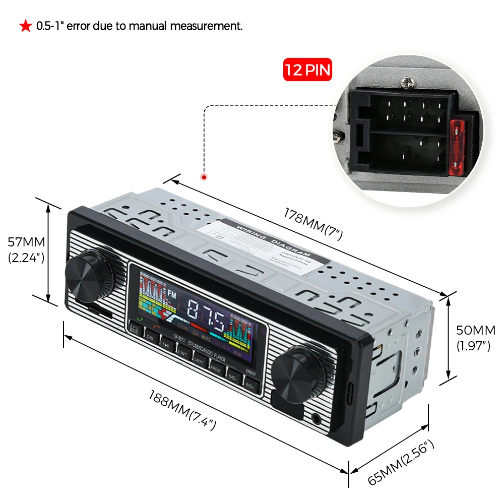 Винтажный автомобильный радиоприемник встроенный MP3-плеер беспроводной