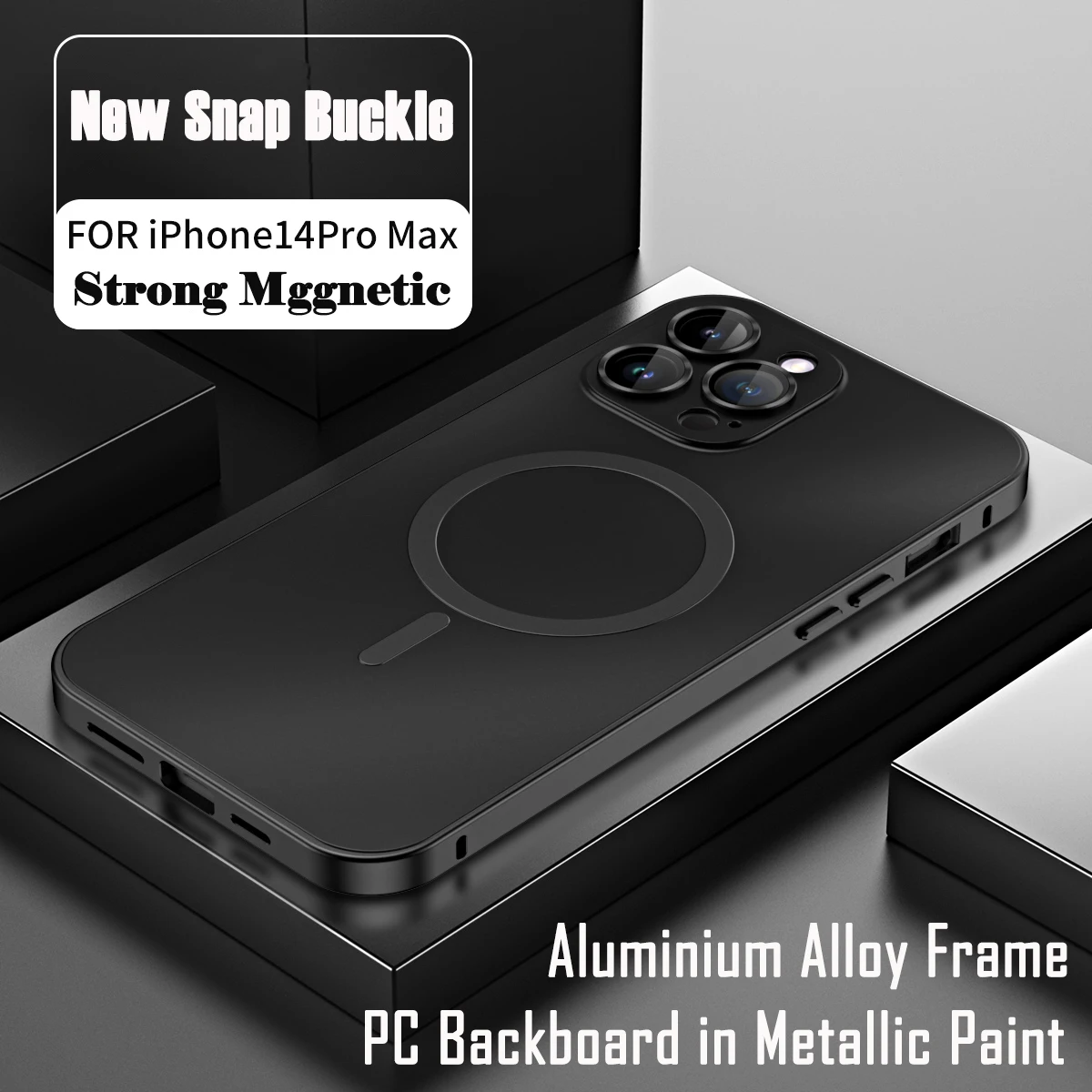 

Magnetic Aluminum Phone Case For iPhone 12 13 14 Pro Max 14Plus Metal Frame Cover Magsafe For Iphone 13 14 Pro Wireless Charging