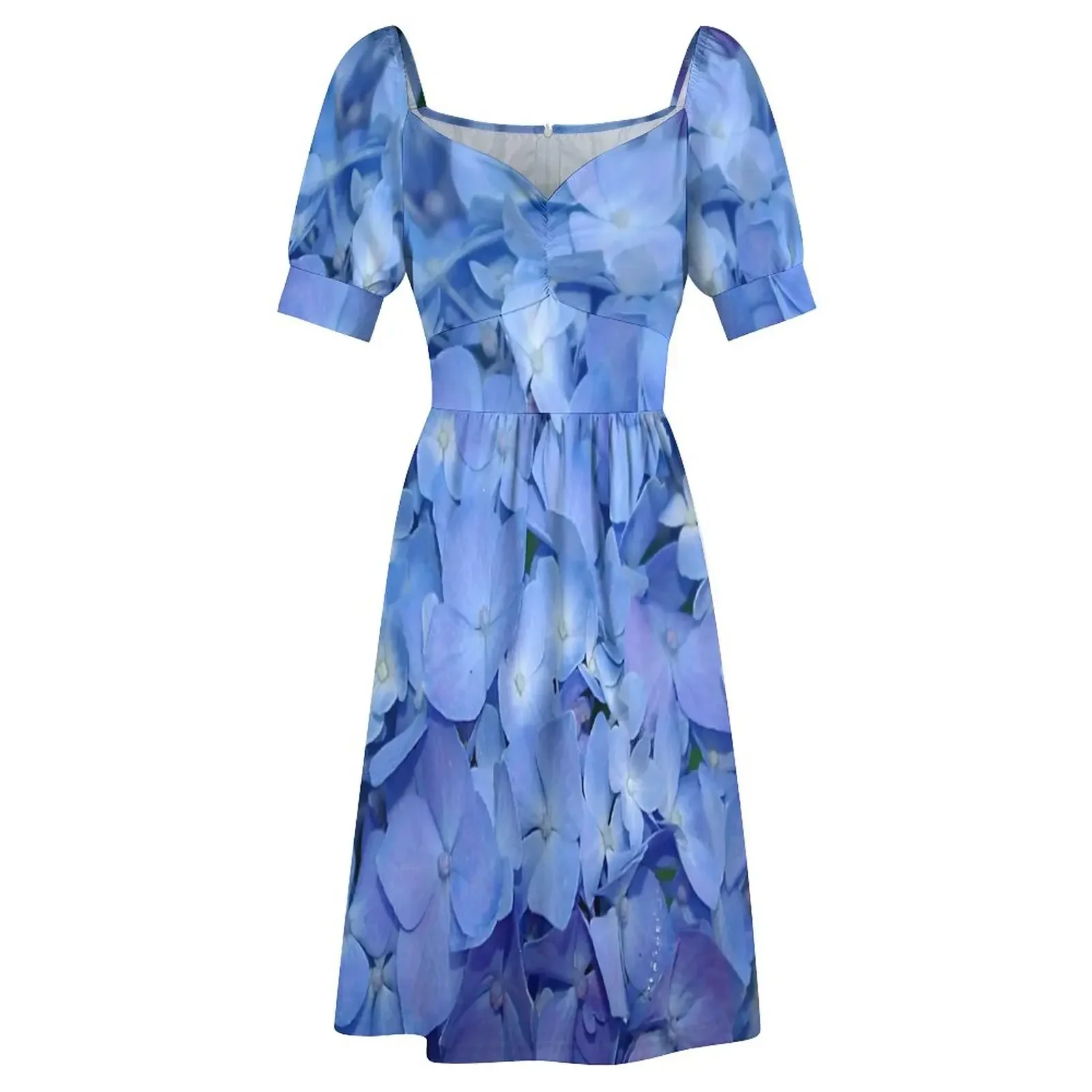 Платье без рукавов с синим цветком гортензии роскошные платья на день рождения