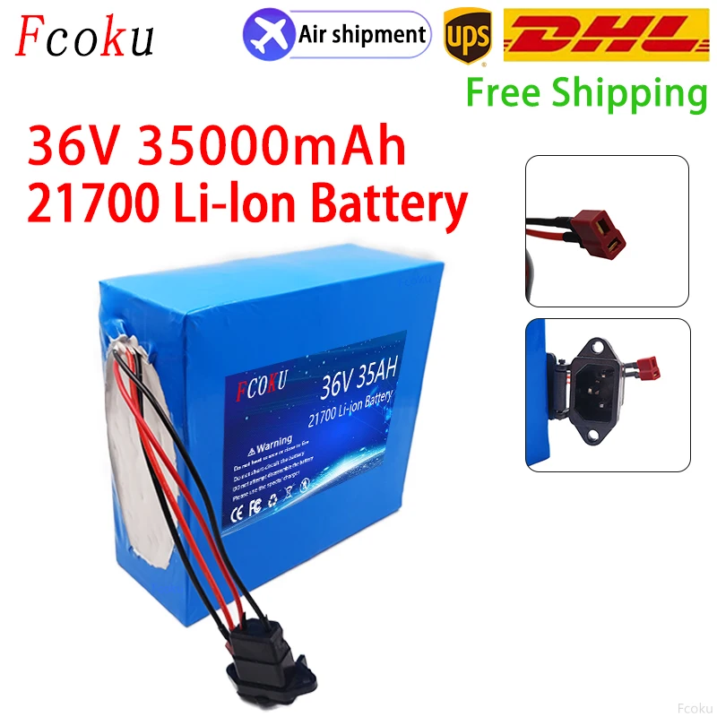 

New 36V 35Ah-50Ah 21700 Lithium Battery Pack 42V Electric Bicycle Scooter Motorcycle BMS 3000W High Power Battery + 3A Charger