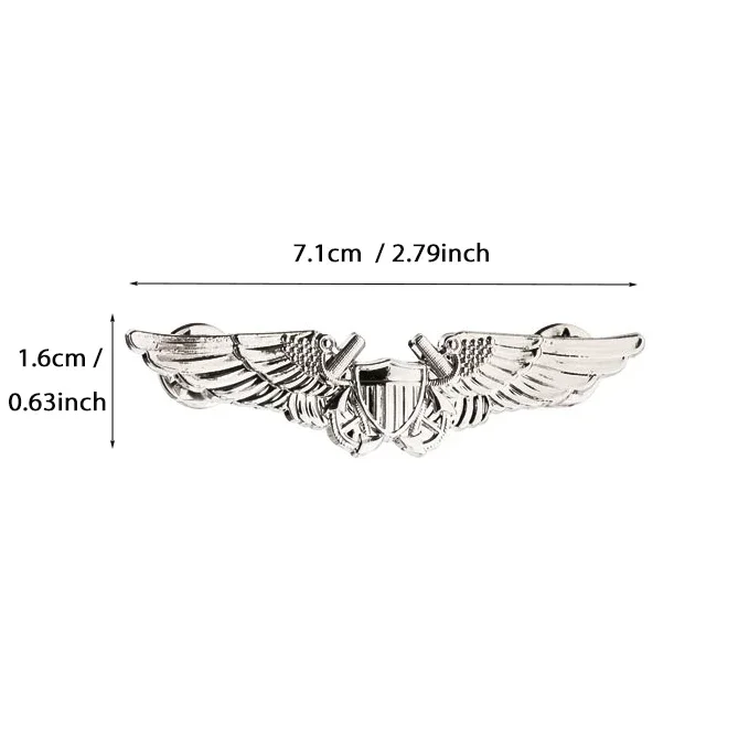Значок с крыльями армии США военный пилот металлический значок командного