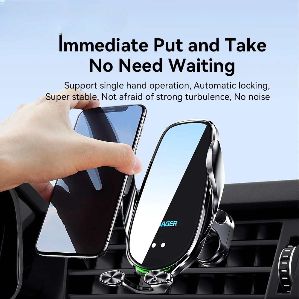 

DELI 23M 15W Wireless Charger Car Phone Holder In Car Air Vent Mount For iPhone 14 13 12 X Pro Max Xiaomi Huawei Fast Charging