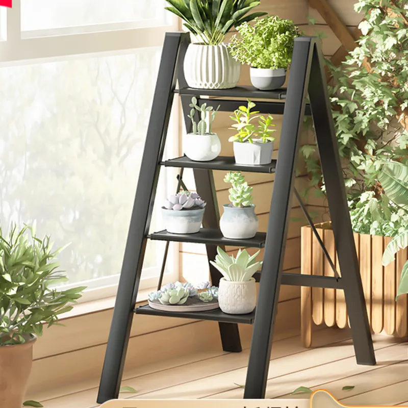 

899 Ultra-thin Multifunctional Folding Ladder Household Herringbone Ladder Indoor Thick Aluminum Alloy Rack Three Step Ladder