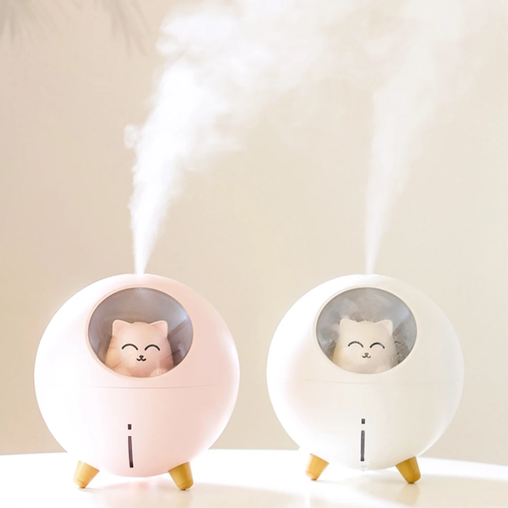 

Lovely Pet Air Humidifier 220ml Planet Cat Ultrasonic Cool Mist Aroma Air Oil Diffuser Romantic Color LED Lamp USB Humidificador