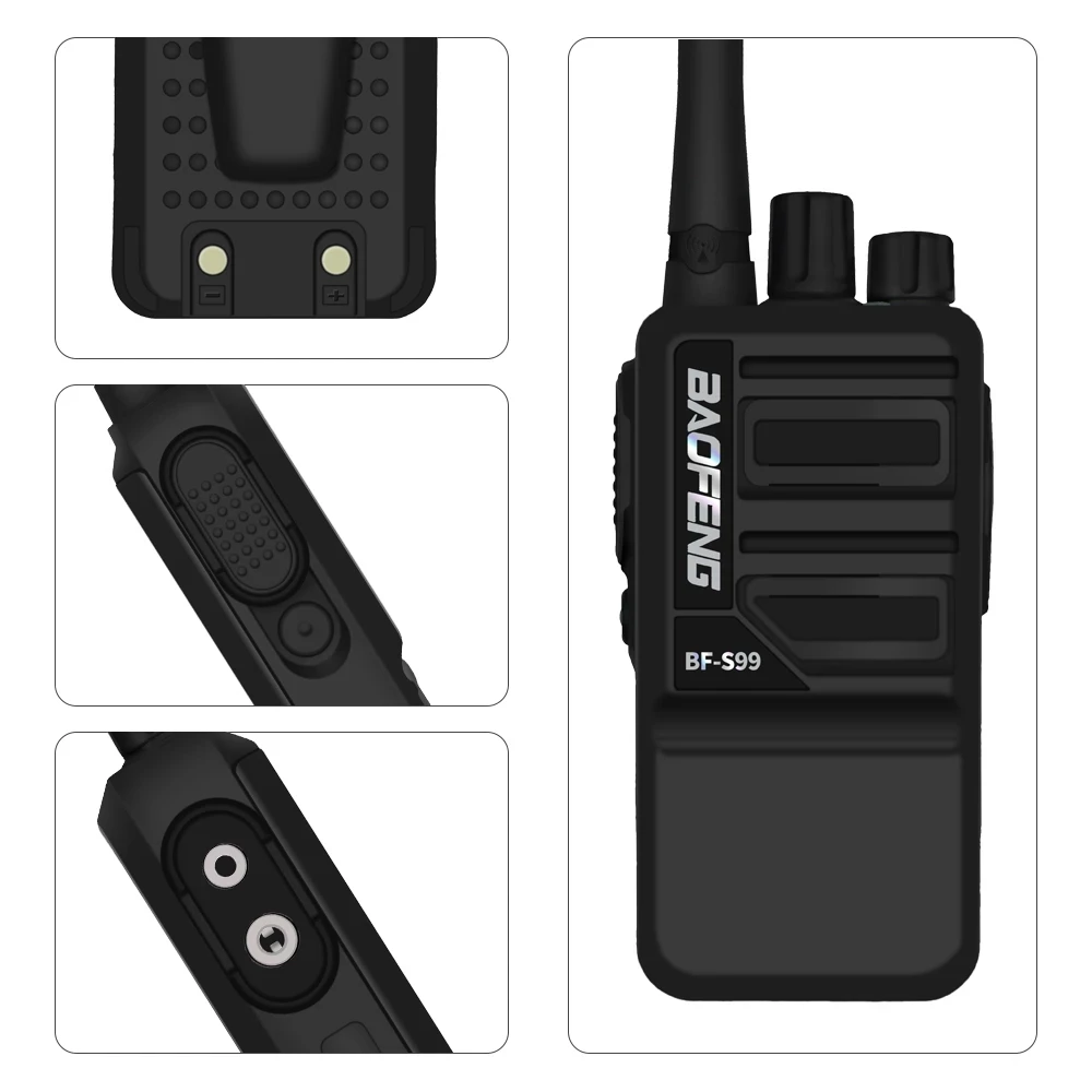 Baofeng BF S99 Walkie Talkie High Power Real 8W Portable Two Way Radio 400-470MHz FM Radio Long Range Transceiver +earphone