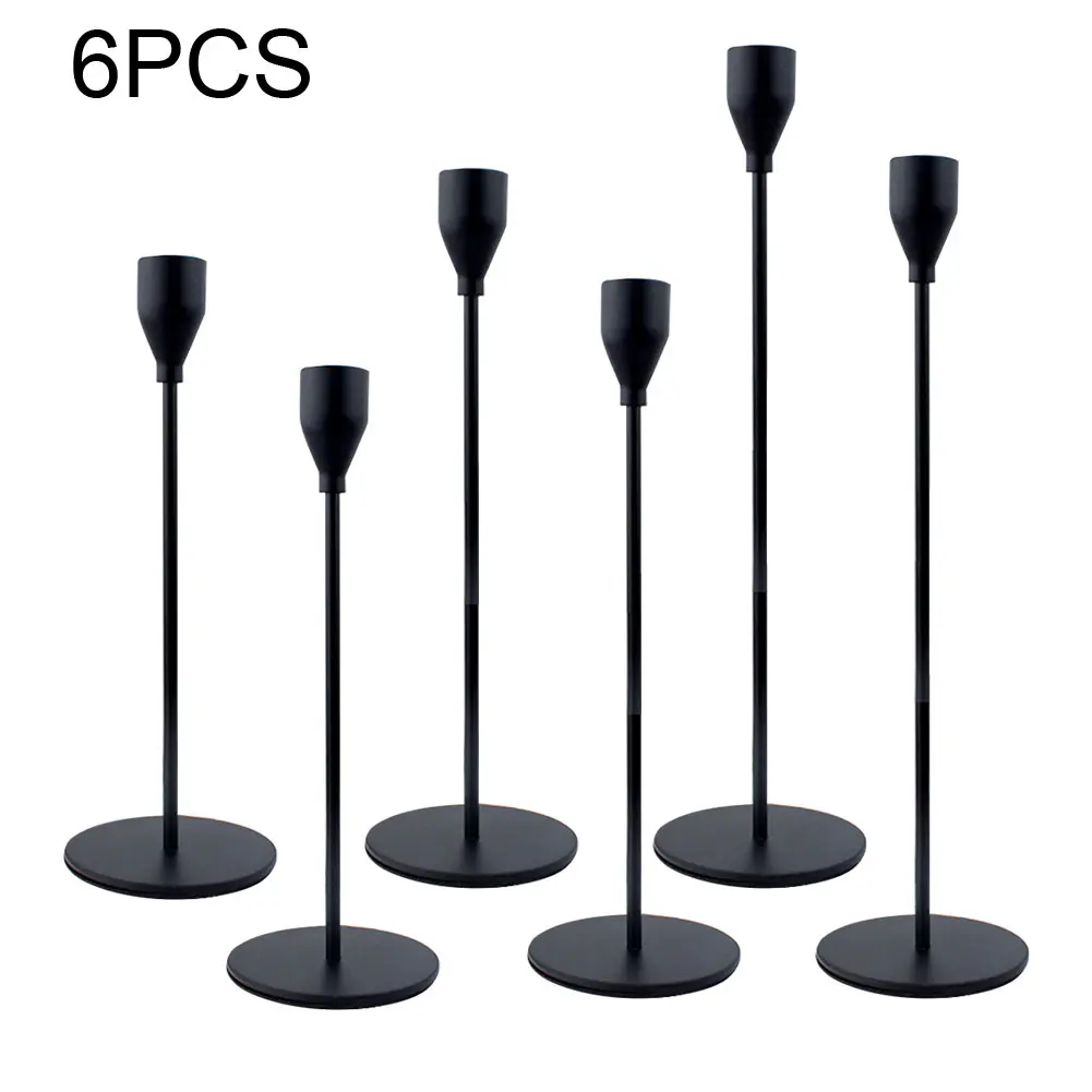 

6pcs/pack Candle Holder Taper Gift Vintage Wedding Anniversary Stand For Candlestick Modern Table Centerpiece Dinning Party