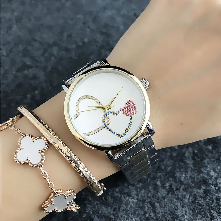 Brand Wrist Watches Women Girl Ladies Crystal Style Quartz Casual Steel Metal Band Clock m55