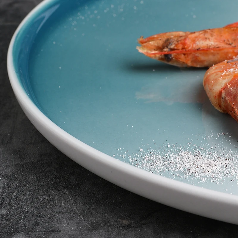 Керамические обеденные тарелки с градиентом в скандинавском стиле для стейков