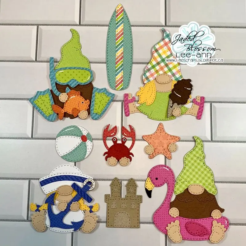 Новинка 2024 гномы океанские цветы металлические трафареты прозрачные штампы