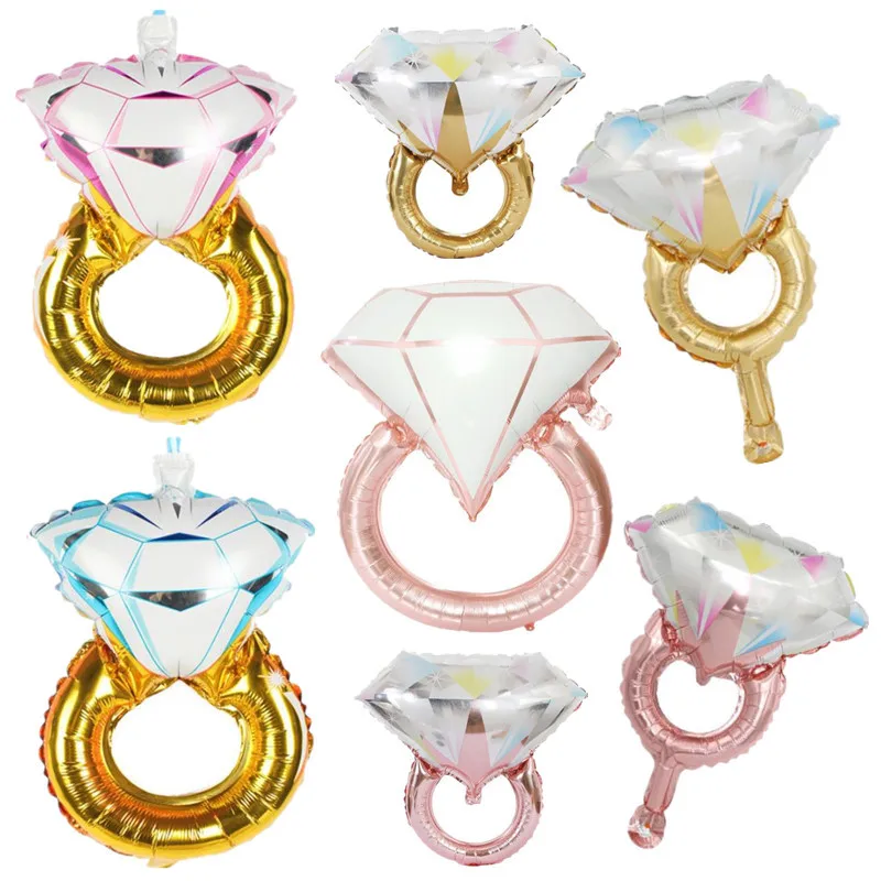 

Fashion Diamond Ring Aluminium Foil Balloon Party Decoration Birthday Wedding Easter Halloween Christmas Ballons