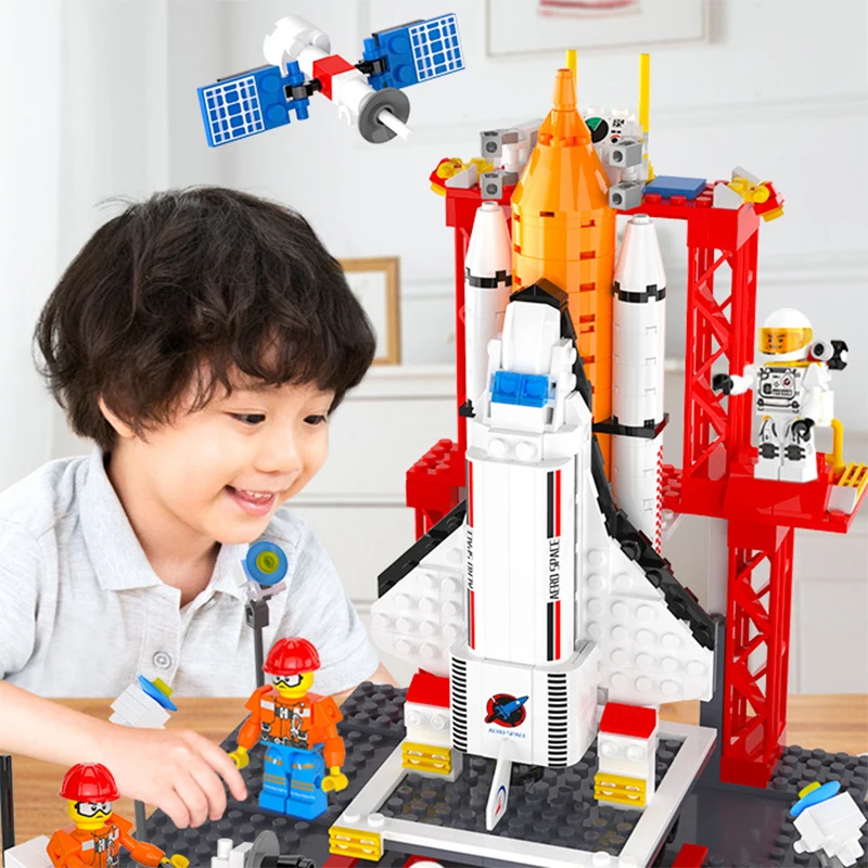 

New Aviation Space Model Space Shuttle Rocket Launch Center Construction Building Blocks Spaceship For Kids Bricks Creative Toys