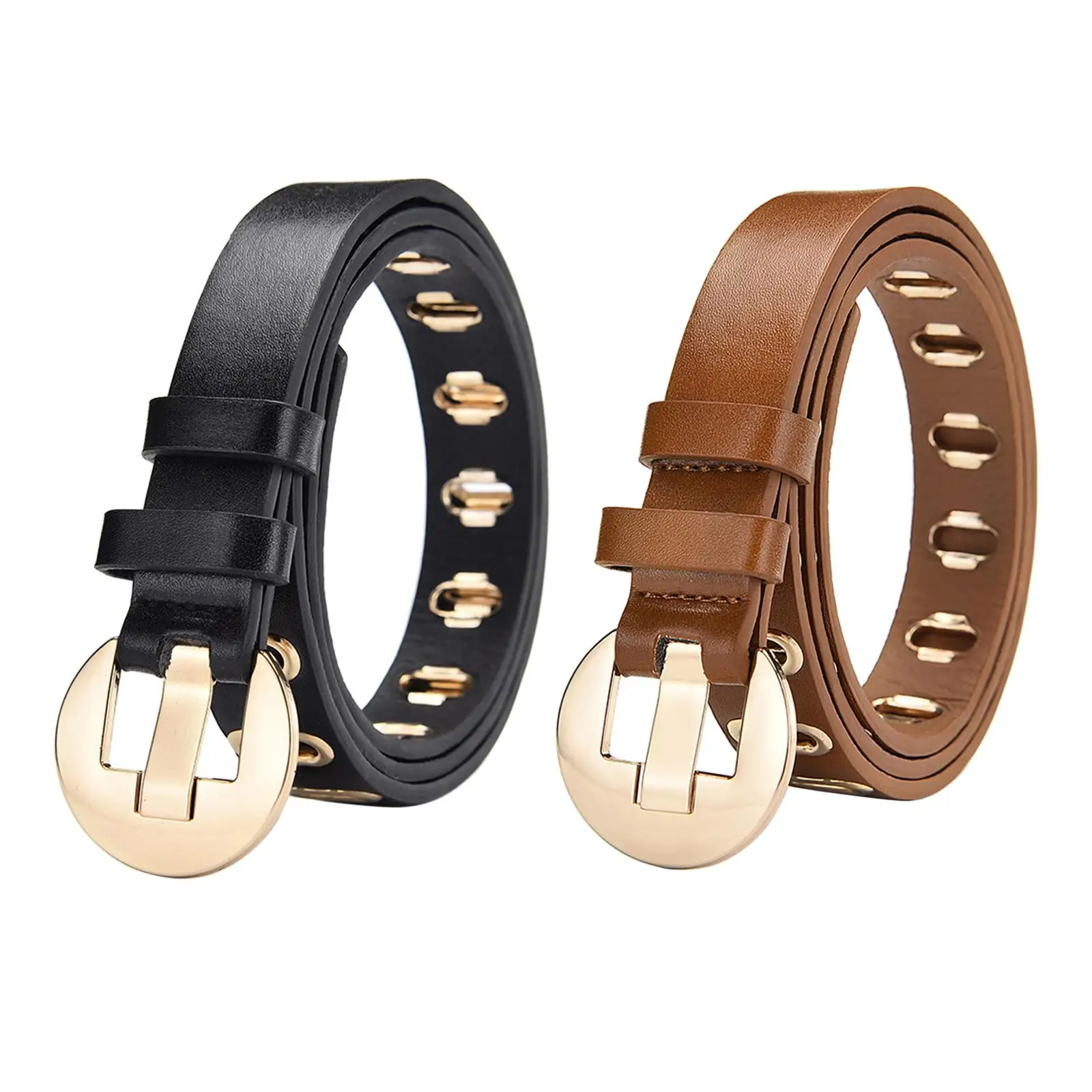 

Womens Punk Belt Adjustable Hole Pin Buckle Waist Belts Accessories Decorative 105cm Women Men for Jeans Dress Ladies Pants Men