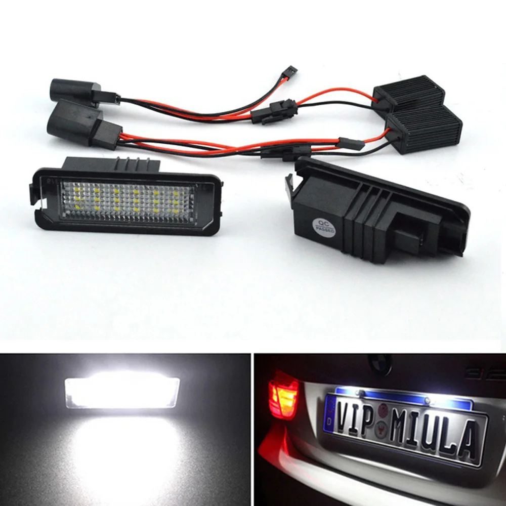 

1X Auto Lights MK5 GTI MK6 MK7 Golf 5 Glof 6 Golf 7 Xenon White Led Number License Plate Light Kit Canbus Error Free Car Styling