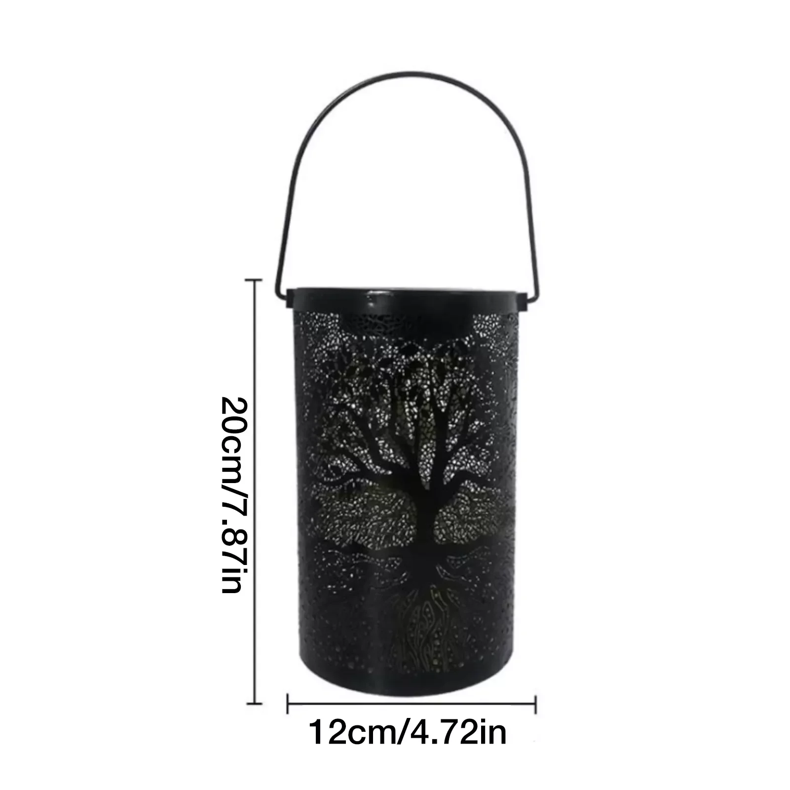 

Lanterns Outdoor Wrought Iron Waterproof Solar Light Hollowed-Out Decor Lantern For Garden Patio Courtyard Lawn Tabletop