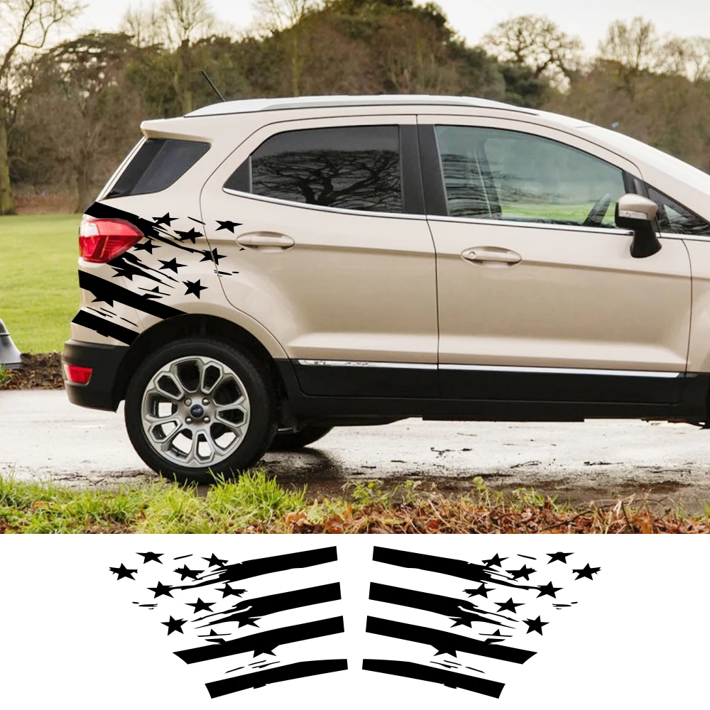 

Автомобильные наклейки на заднюю панель для Ford Ecosport Graphics USA Flag внедорожник Спорт Стайлинг виниловая пленка Декор наклейки автотюнинг аксессуары