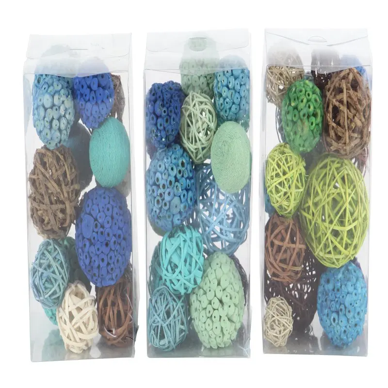 

Blue 6" Handmade Dried Plant Orbs & Vase Filler with Varying Designs (3 Count)