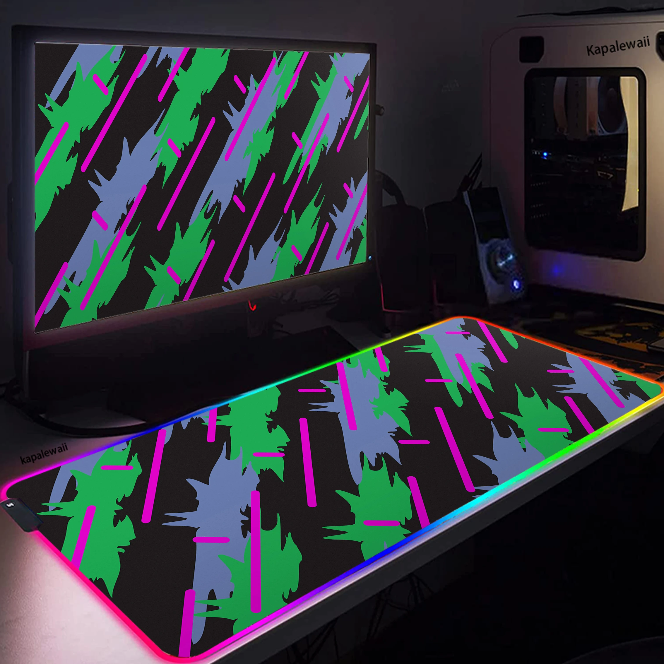 

Большой индивидуальный дизайн, коврик для мыши, RGB, черный светильник, игровой коврик для мыши, компьютерный настольный компьютер, аксессуар...
